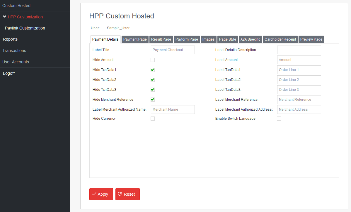 HPP Customization